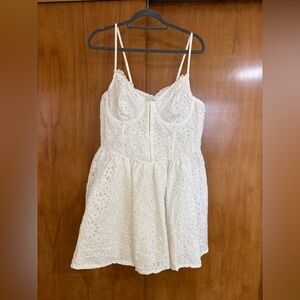 Corset White Eyelet Spaghetti Strap Sundress